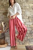 Bloc Striped Wide Barrel Pant Sangria & Candy